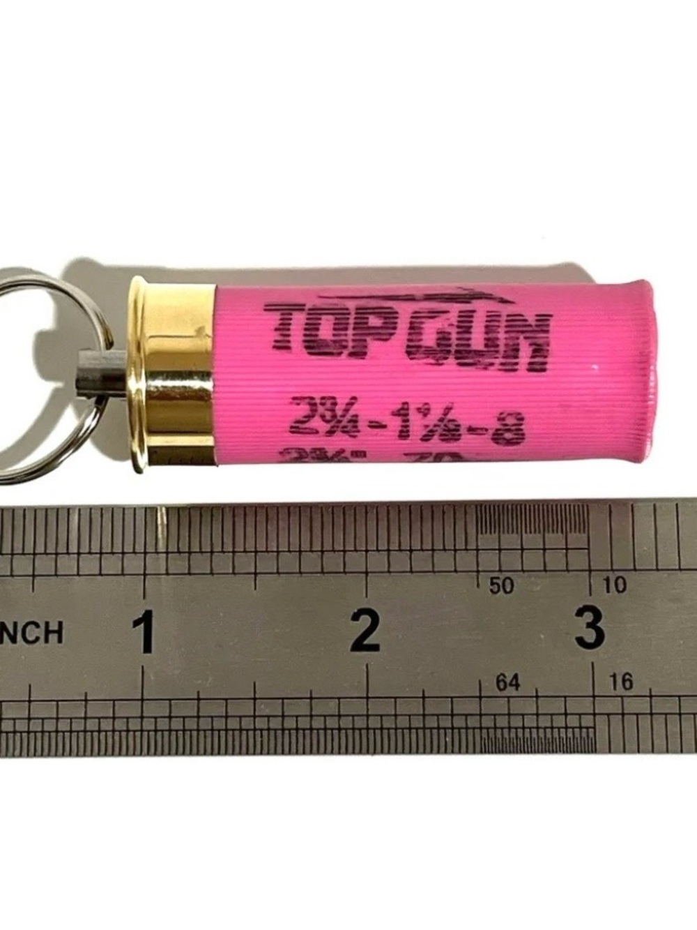 Handmade Pink Shell Shotgun Shell Keychain Upcycled Accessory - Picture 5 of 5